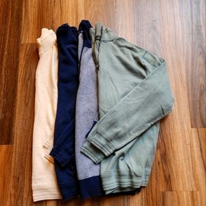 Bundle of (4) Men's J. Crew Quarter Zip Pullover Sweaters.